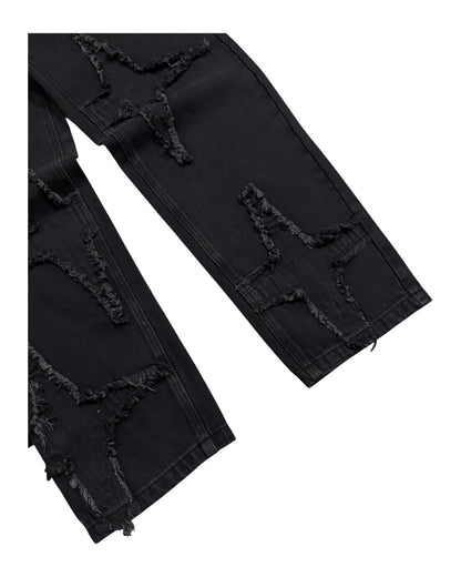 Original Star Frayed Baggy Jeans - Black