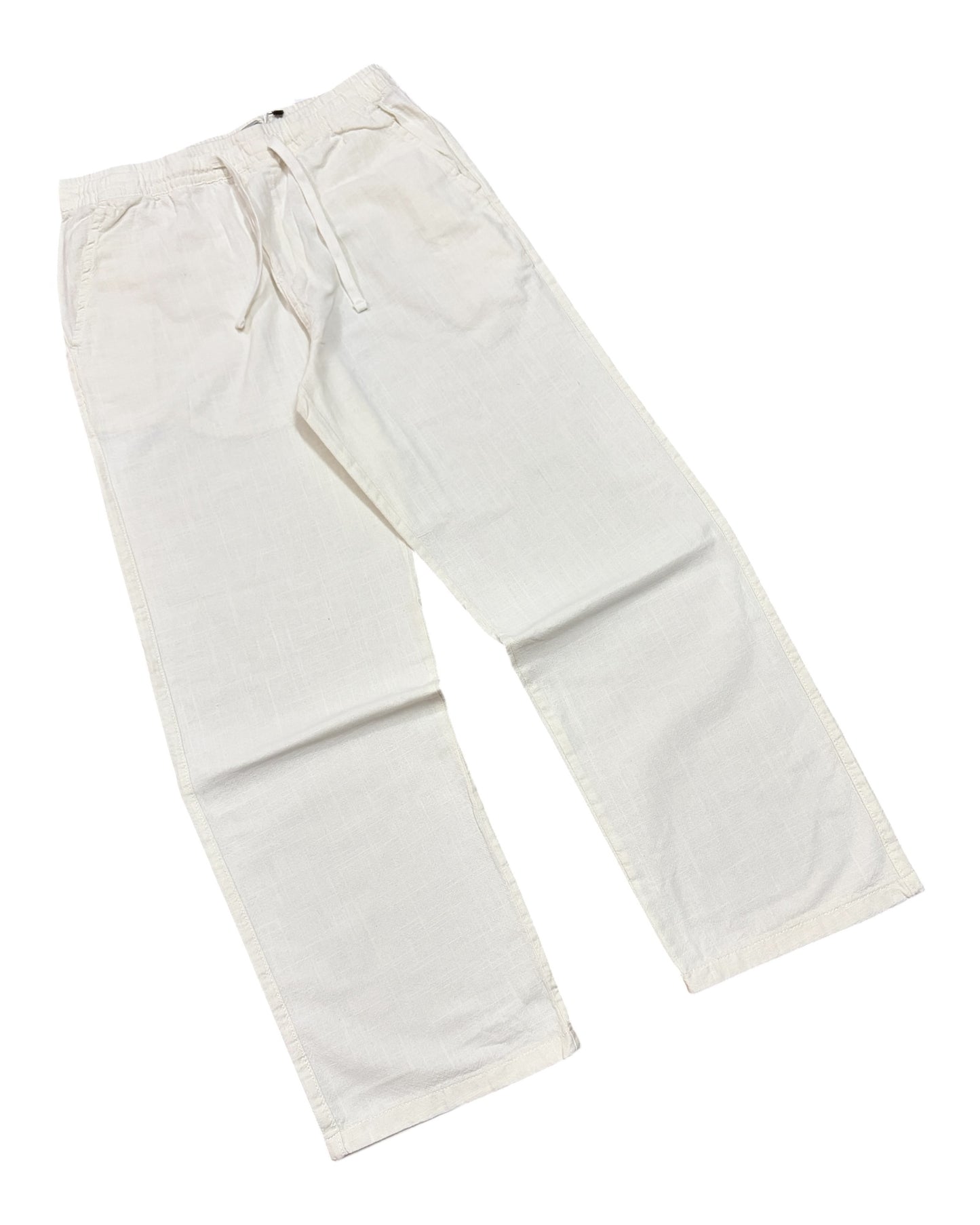 Linen Baggy Pants - White
