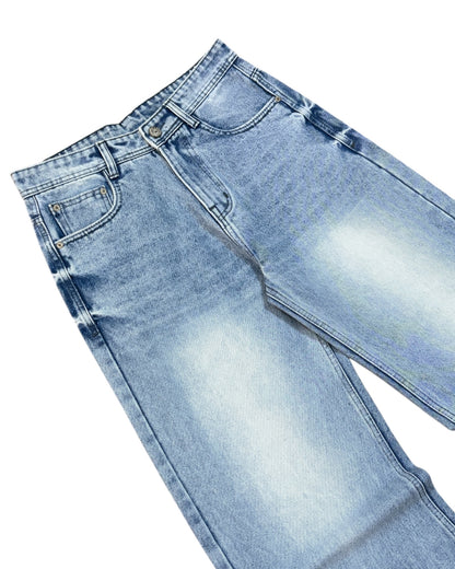 Light Blue Faded Wide Fit Jeans