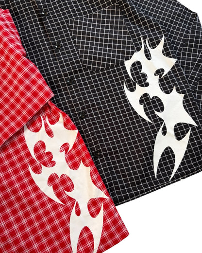 Red Check Boxy Pure Cotton Shirt