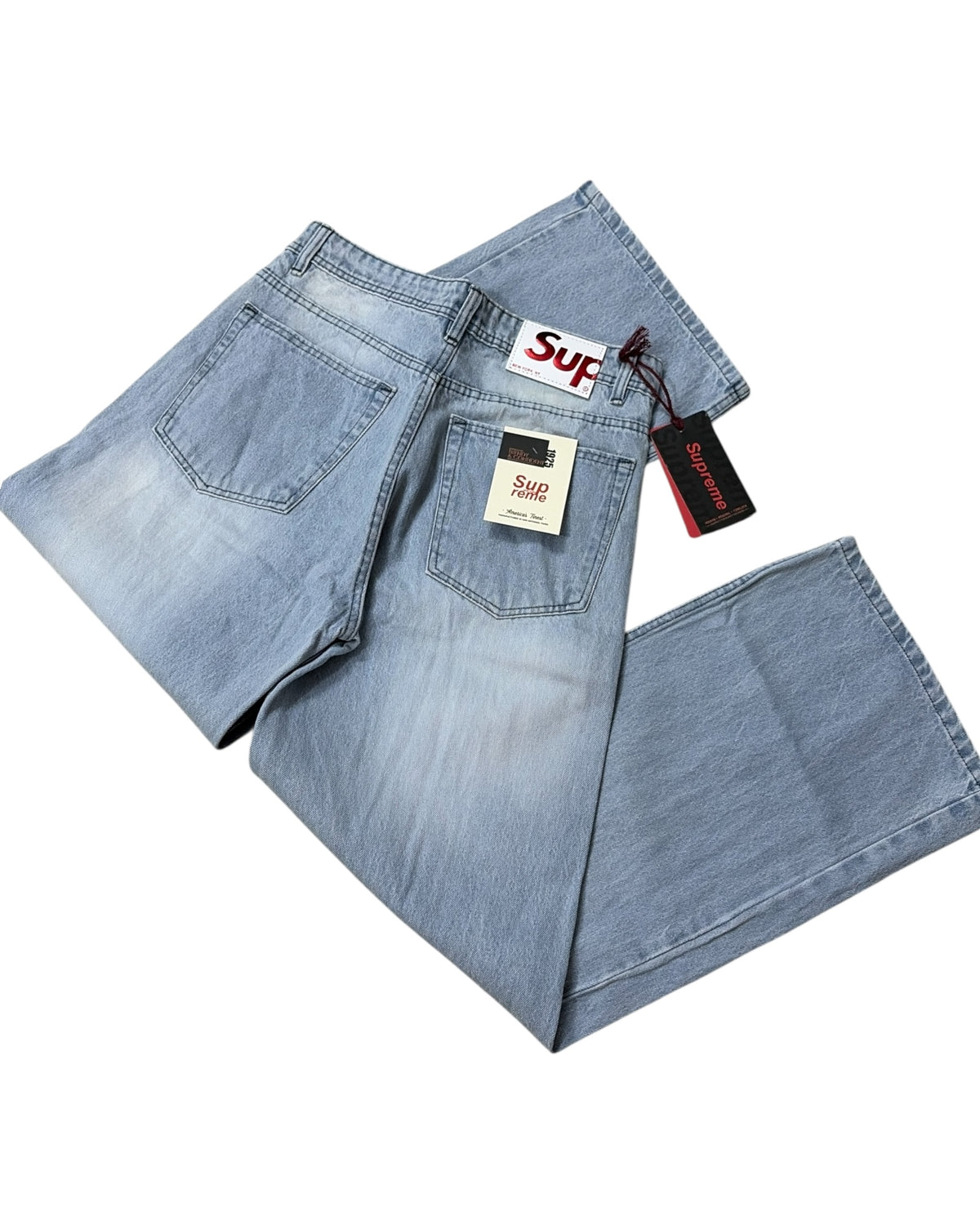 Ice Blue Baggy Wide Fit Jeans