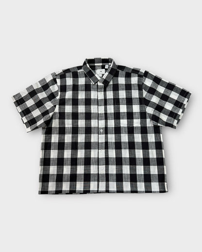 Monochrome Grid Boxy Shirt