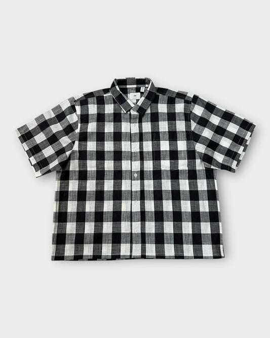 Monochrome Grid Boxy Shirt
