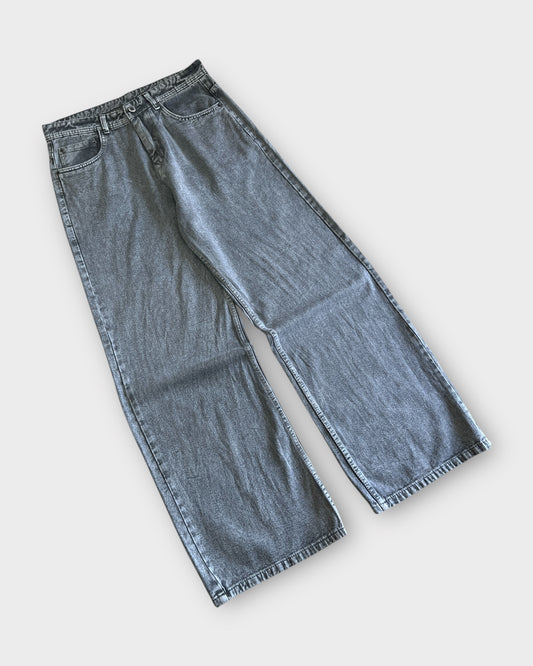Ash Grey Baggy Wide Leg Jeans