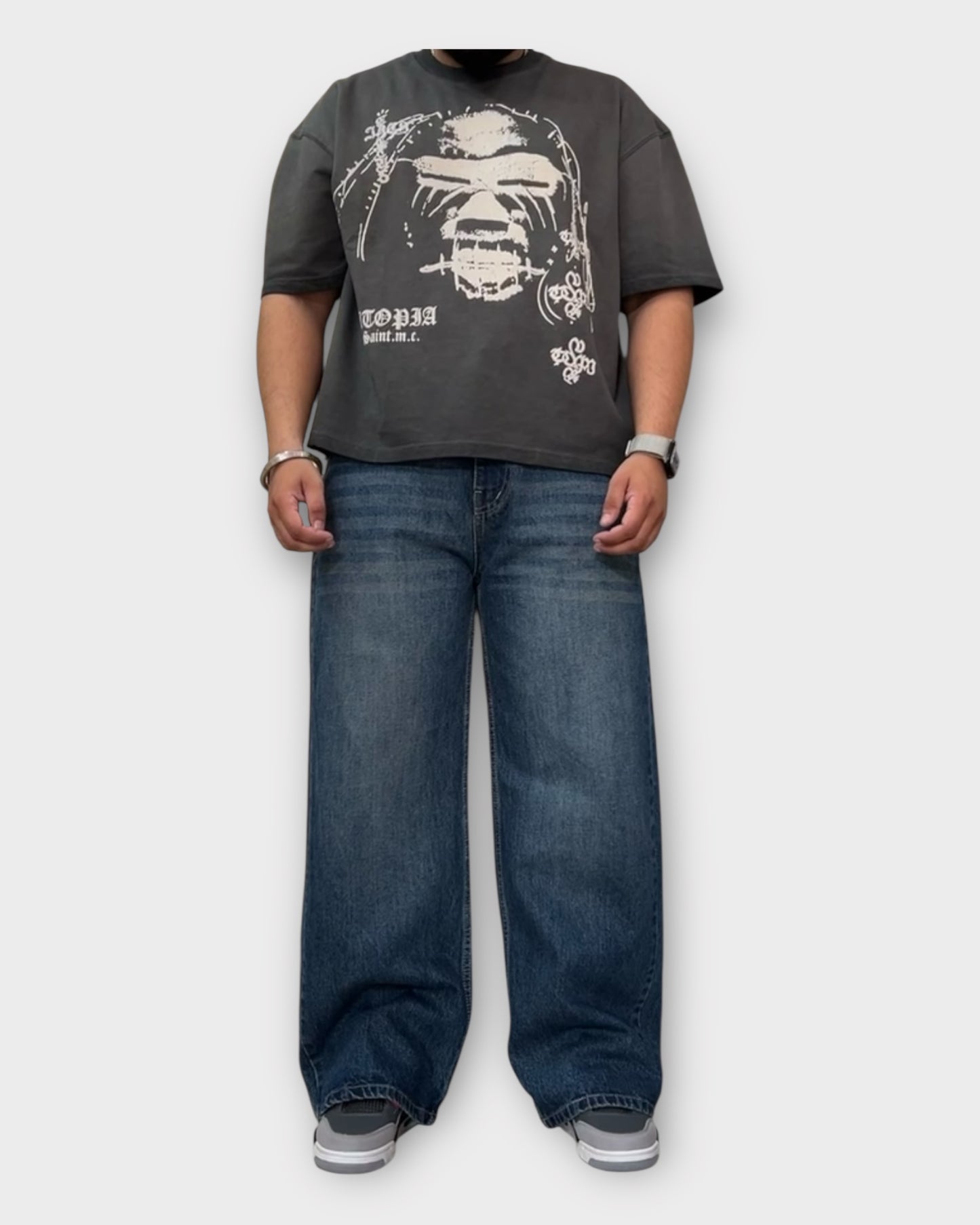 Retro Blue Wide Leg Denim