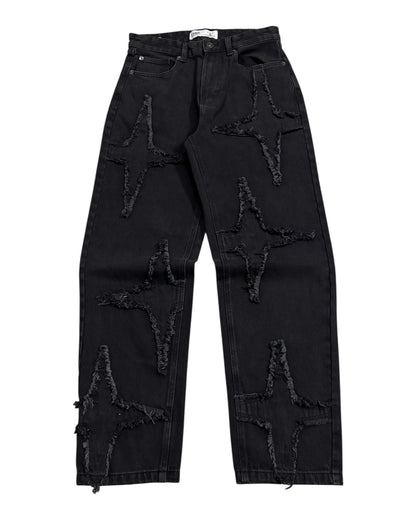 Original Star Frayed Baggy Jeans - Black