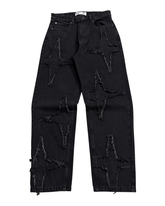 Original Star Frayed Baggy Jeans - Black