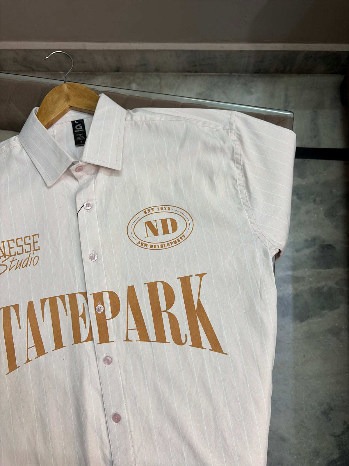 Statepark Striped Boxy Shirt - Light Pink