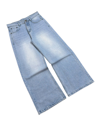 Sky Blue Baggy Wide Fit Jeans