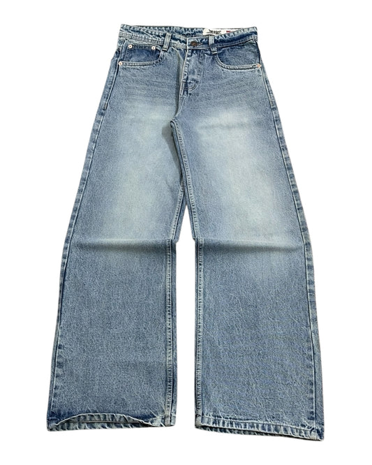 Light Green Tint Baggy Wide Fit Jeans