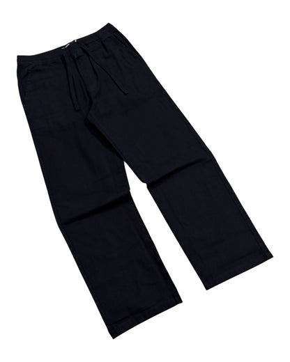 Linen Baggy Pants - Black