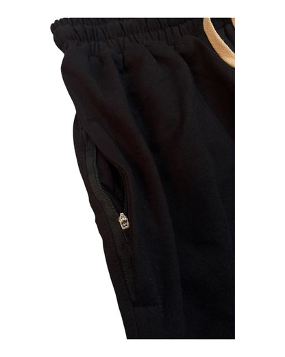 Baggy Cotton Sweatpants 300 GSM - Black