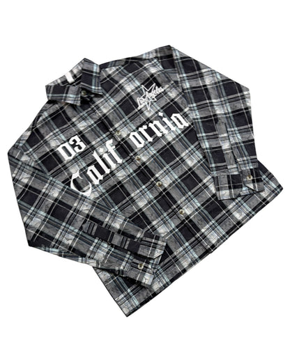 Dusty Check Boxy Shirt - Grey