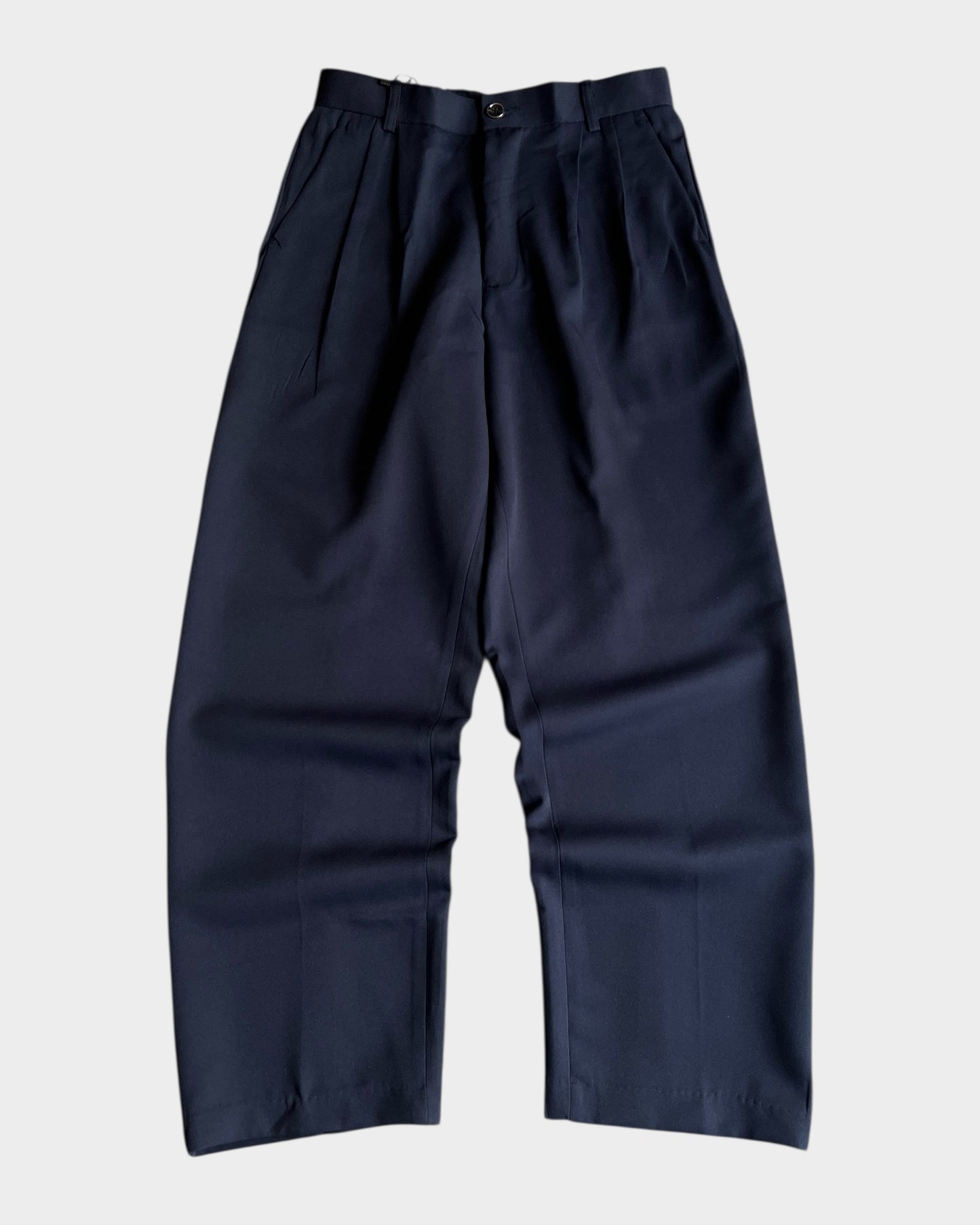 Baggy Pleated Trouser - Navy Blue