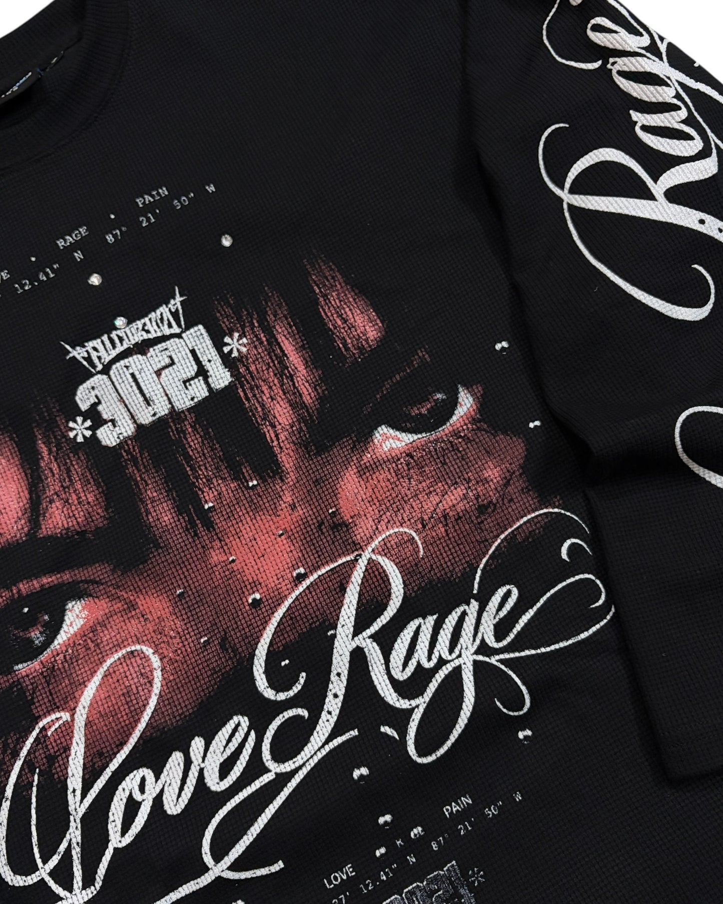 Waffle Boxy Fit T-shirt - Love Rage