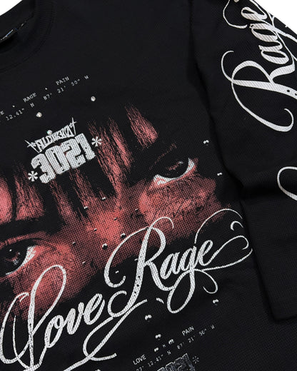 Waffle Boxy Fit T-shirt - Love Rage