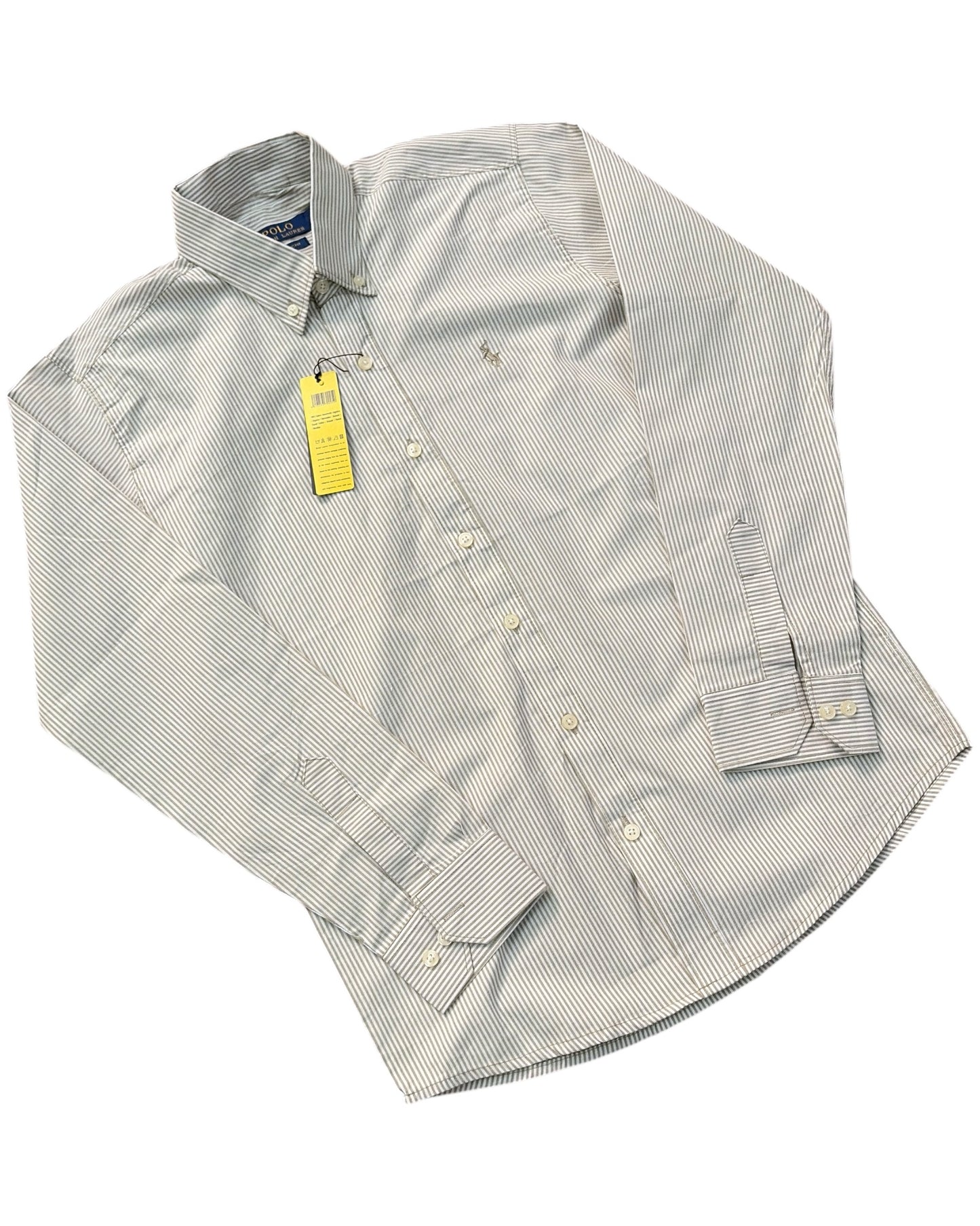 Striped Pure Cotton Shirt - Light Beige