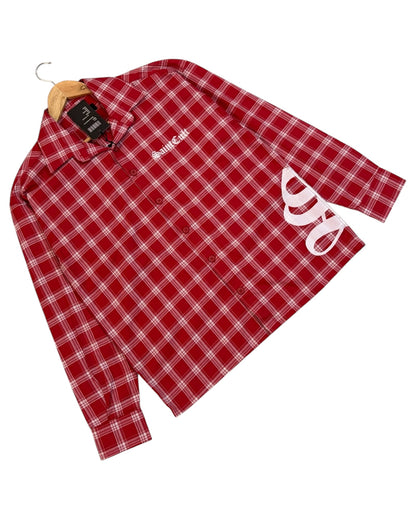Red Saint Cult Boxy Check Shirt