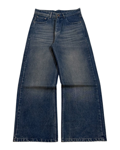 Dusty Blue Baggy Wide Fit Jeans