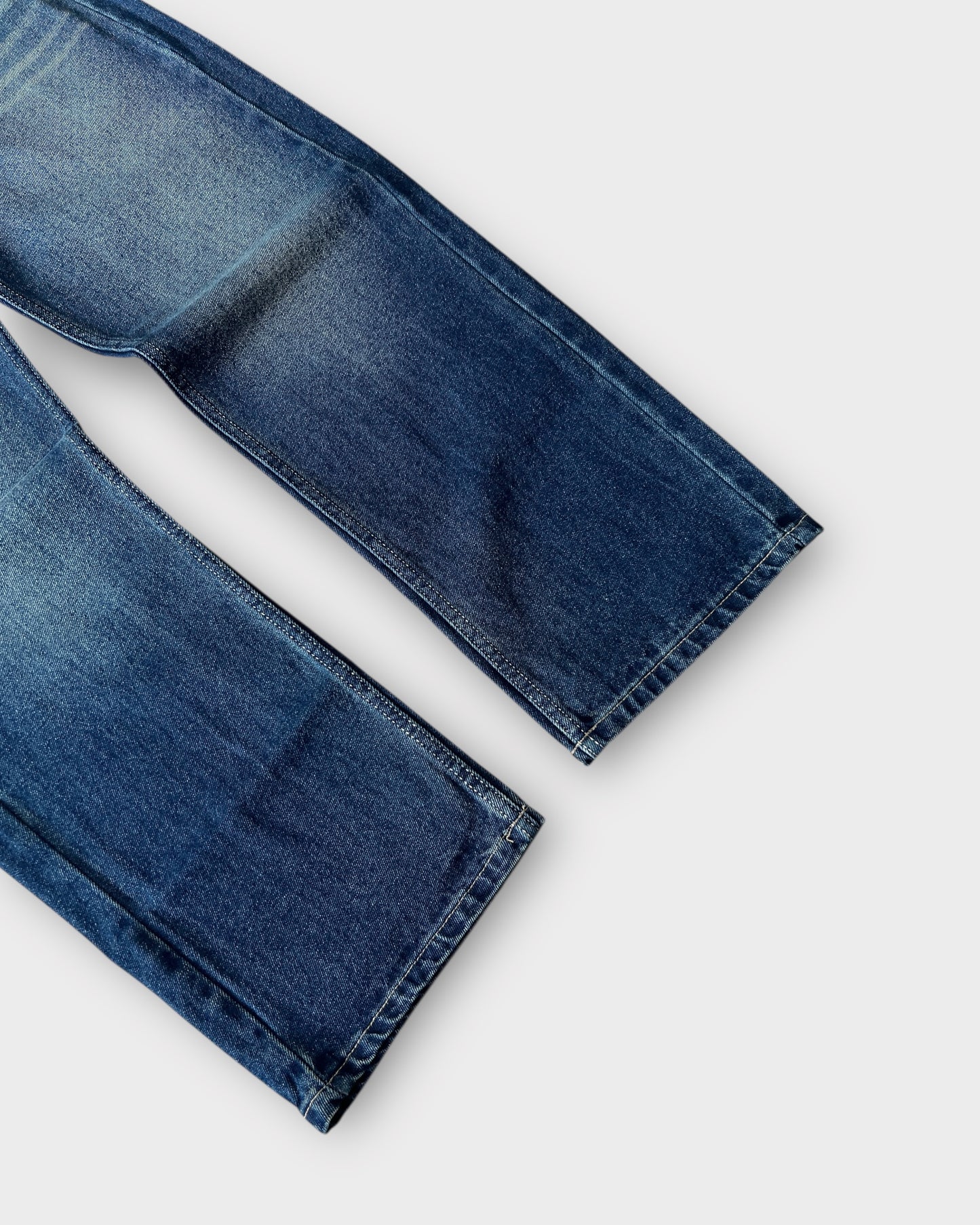Classic Mid-Blue Fade Relaxed Straight Fit Denim
