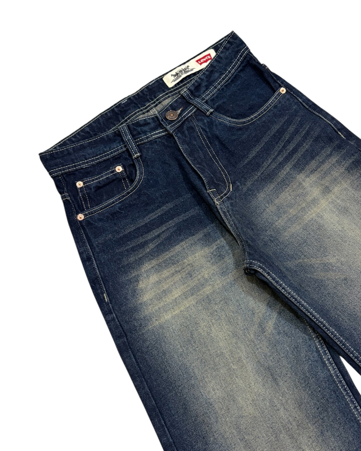 Dark Vintage Blue Baggy Wide Fit Jeans