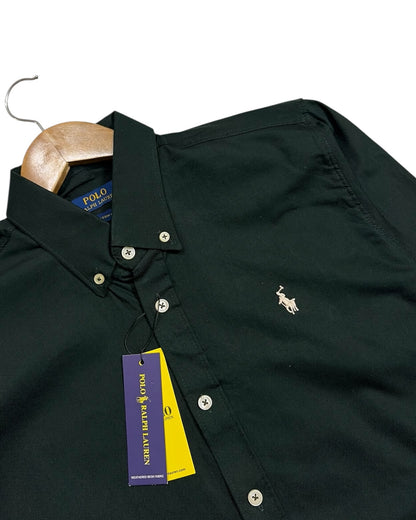 Oxford Pure Cotton Shirt - Dark Green