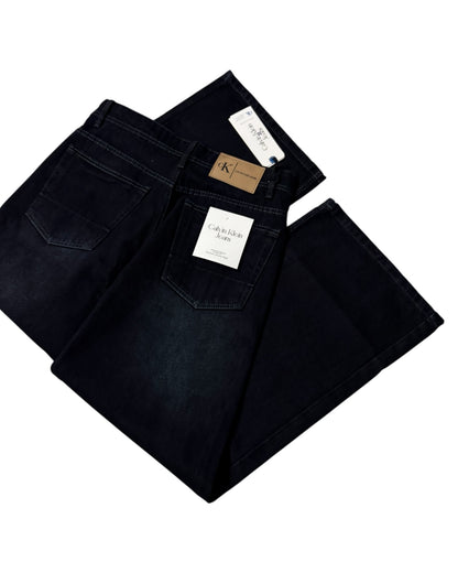 Dark Black Wash Wide Fit Jeans