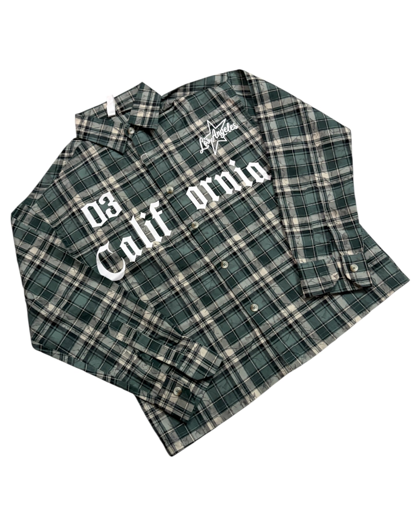 Dusty Check Boxy Shirt - Green