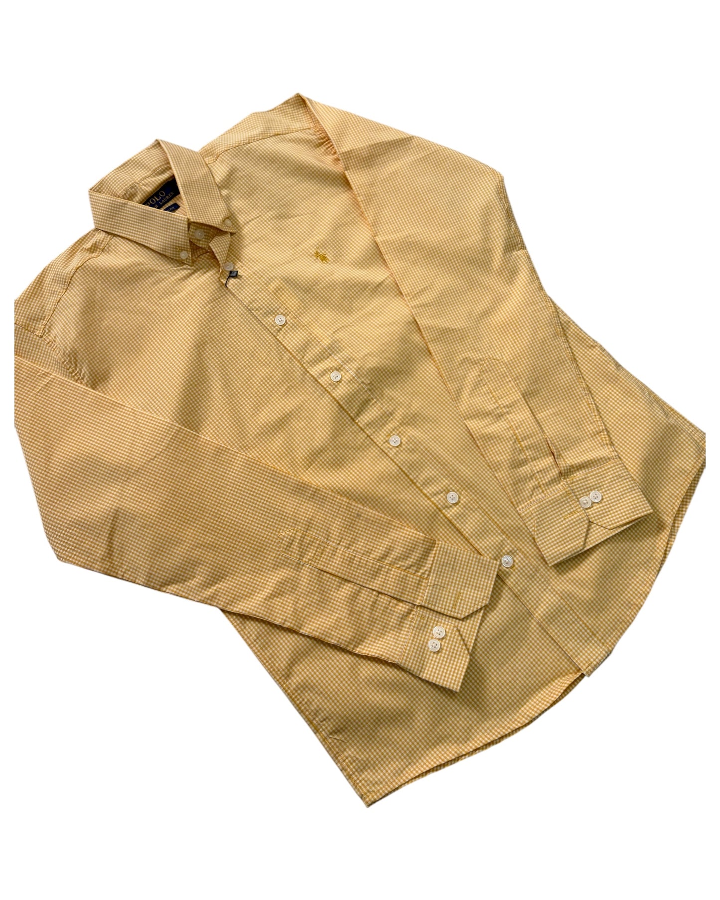 Micro-check Cotton Shirt - Yellow