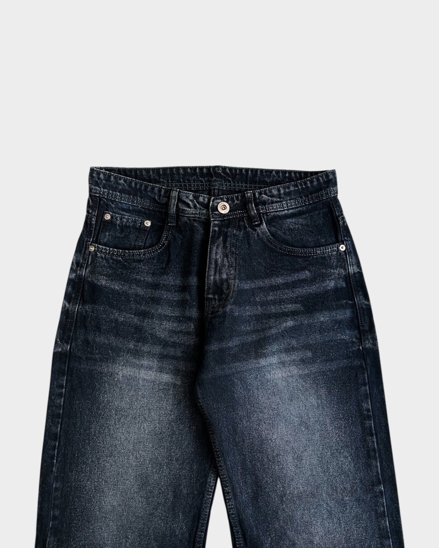 Midnight Black Fade Baggy Denim