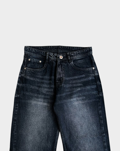 Midnight Black Fade Baggy Denim