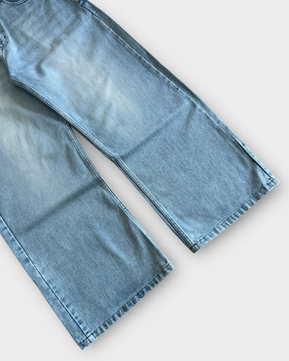 Ice Blue Baggy Wide Leg Jeans