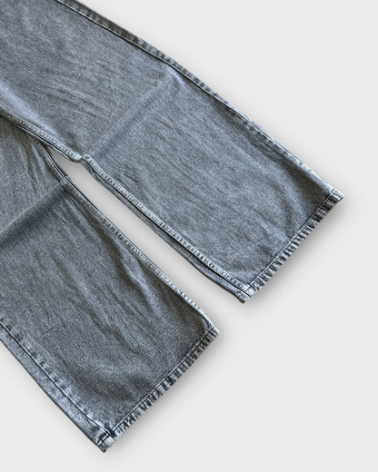 Ash Grey Baggy Wide Leg Jeans