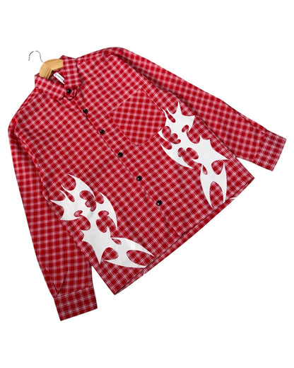 Red Check Boxy Pure Cotton Shirt