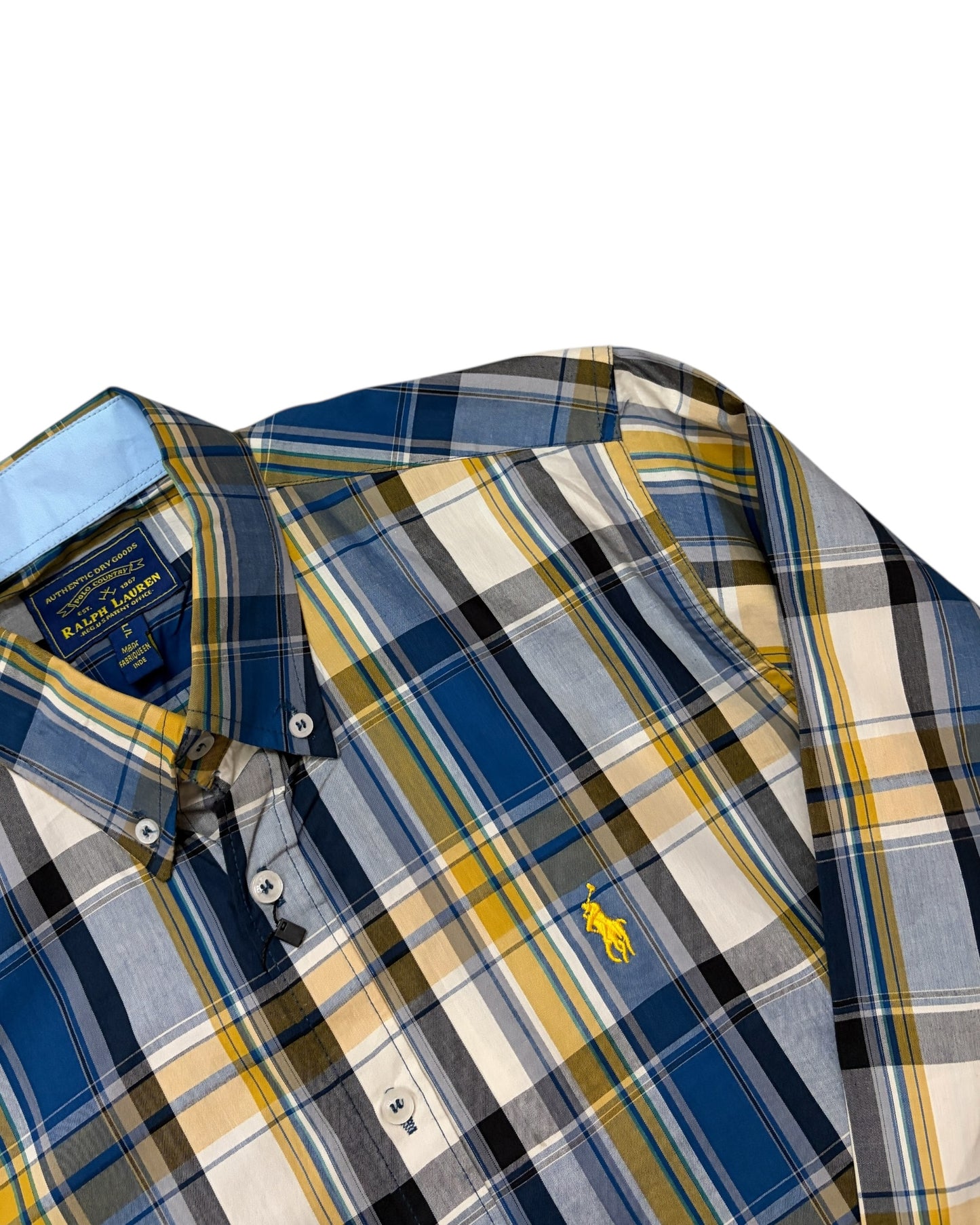 2 Shade Check Cotton Shirt -Yellow
