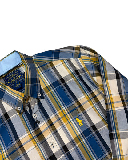 2 Shade Check Cotton Shirt -Yellow