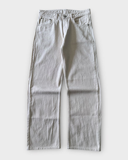 Off-White/Beige Relaxed Straight Fit Denim