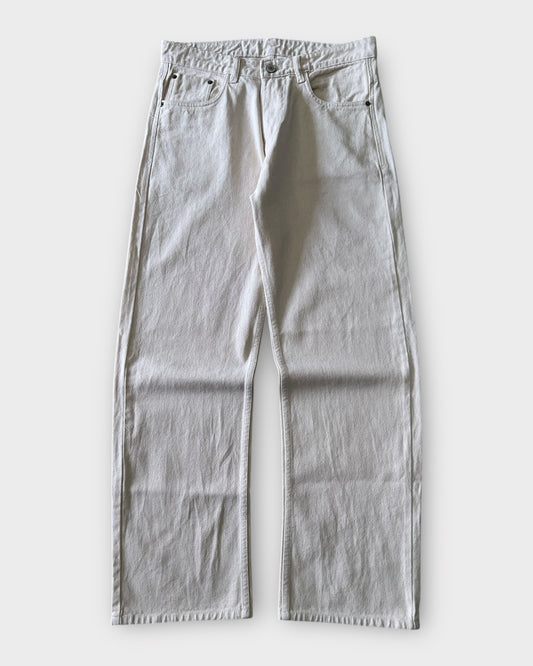 Off-White/Beige Relaxed Straight Fit Denim