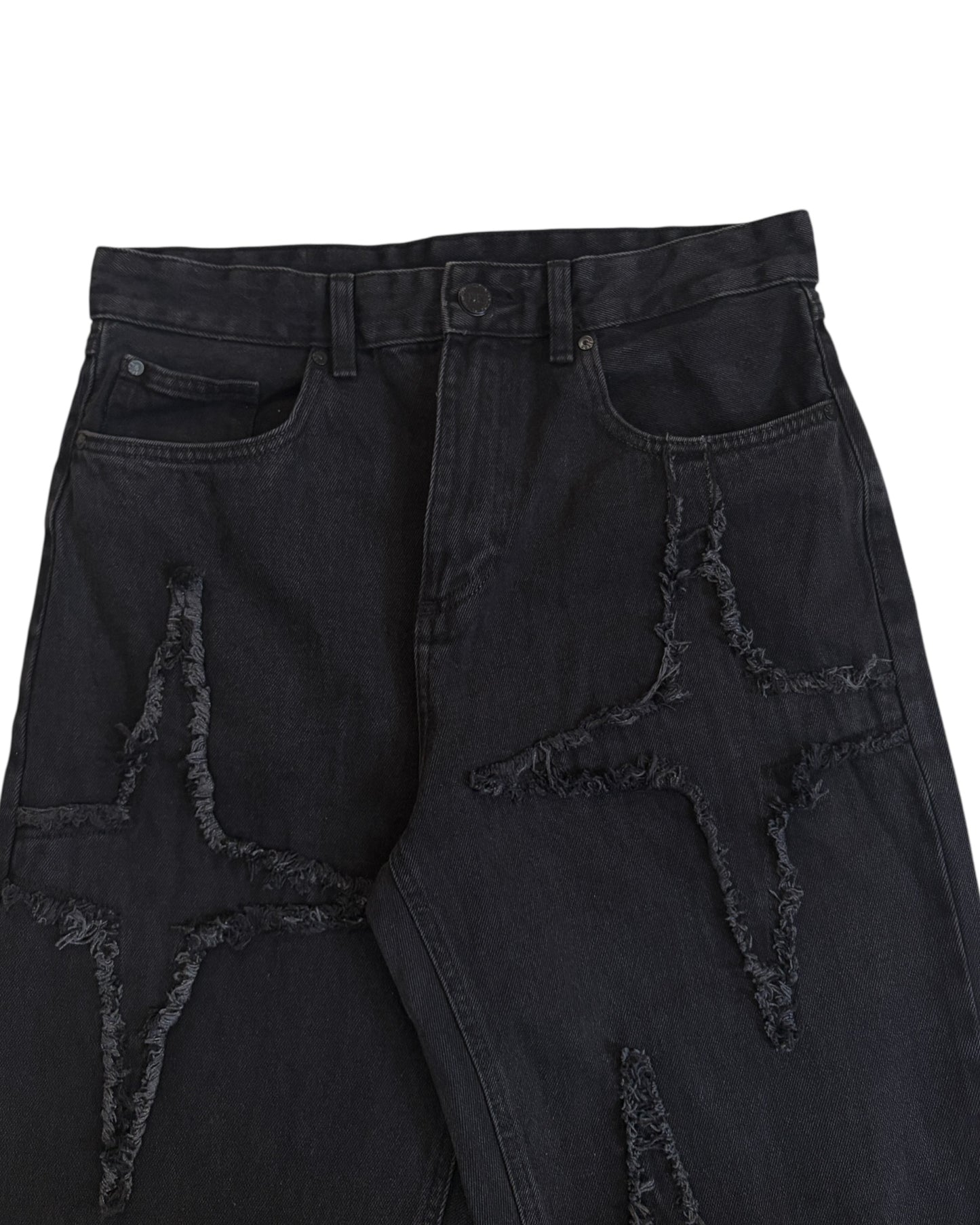 Original Star Frayed Baggy Jeans - Black
