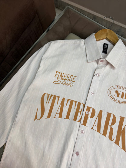 Statepark Striped Boxy Shirt - Light Pink