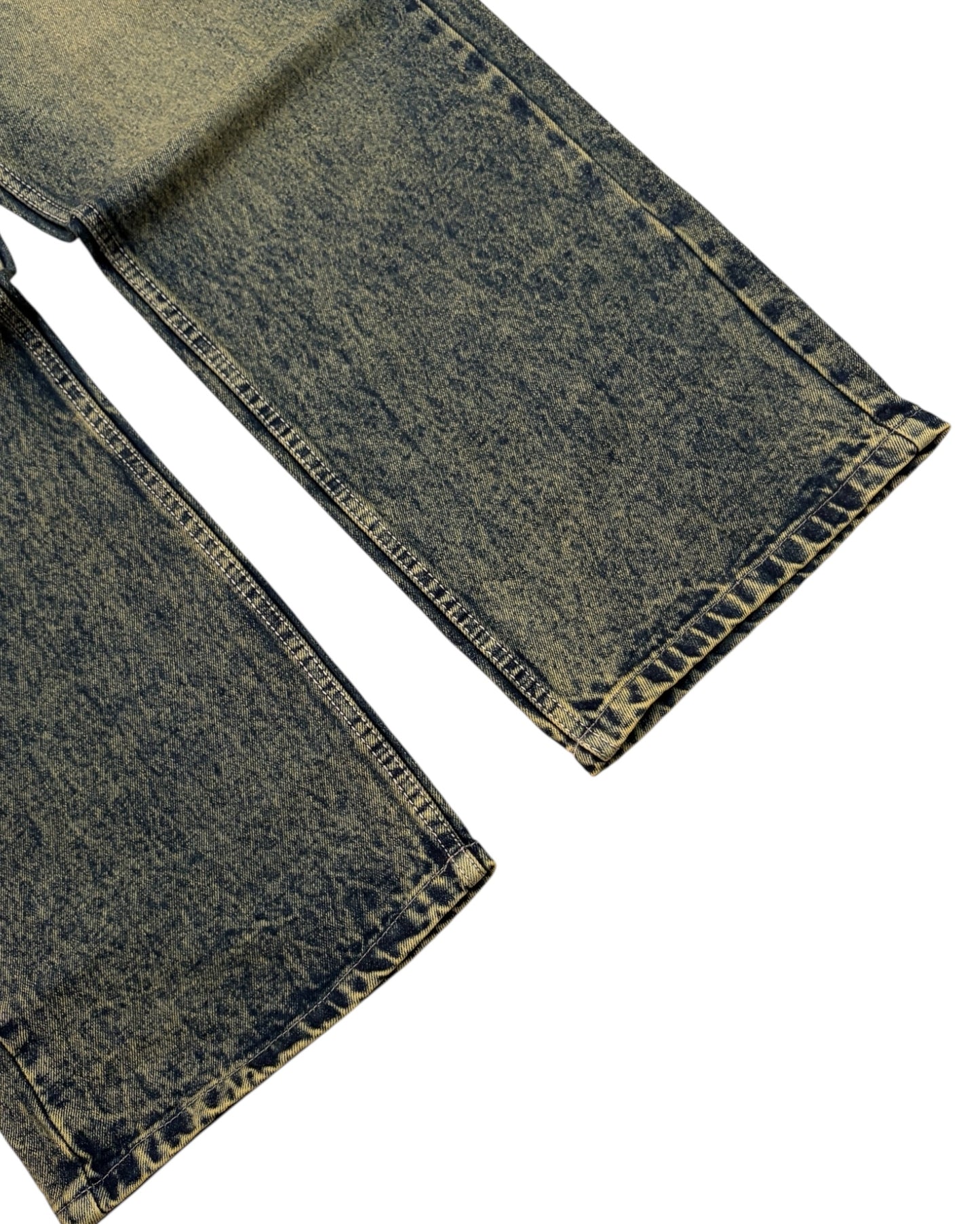 Smokey Vintage Green Straight Wide Fit Jeans