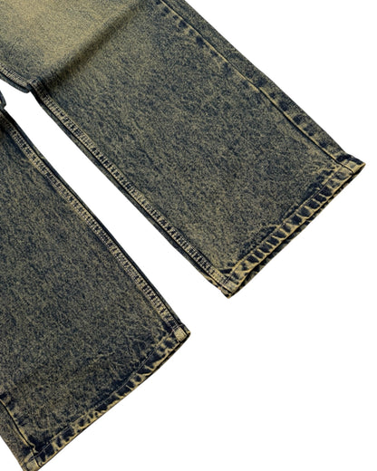 Smokey Vintage Green Straight Wide Fit Jeans