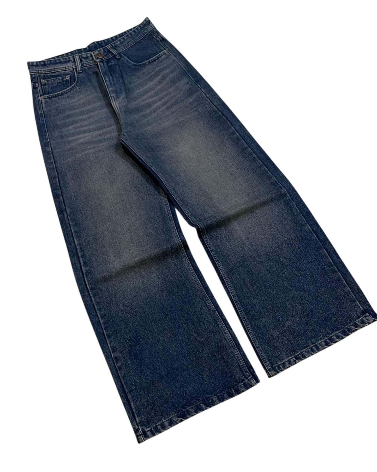 Dusty Blue Baggy Wide Fit Jeans