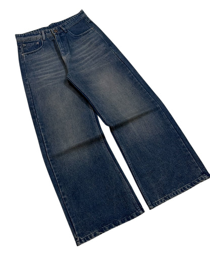 Dusty Blue Baggy Wide Fit Jeans