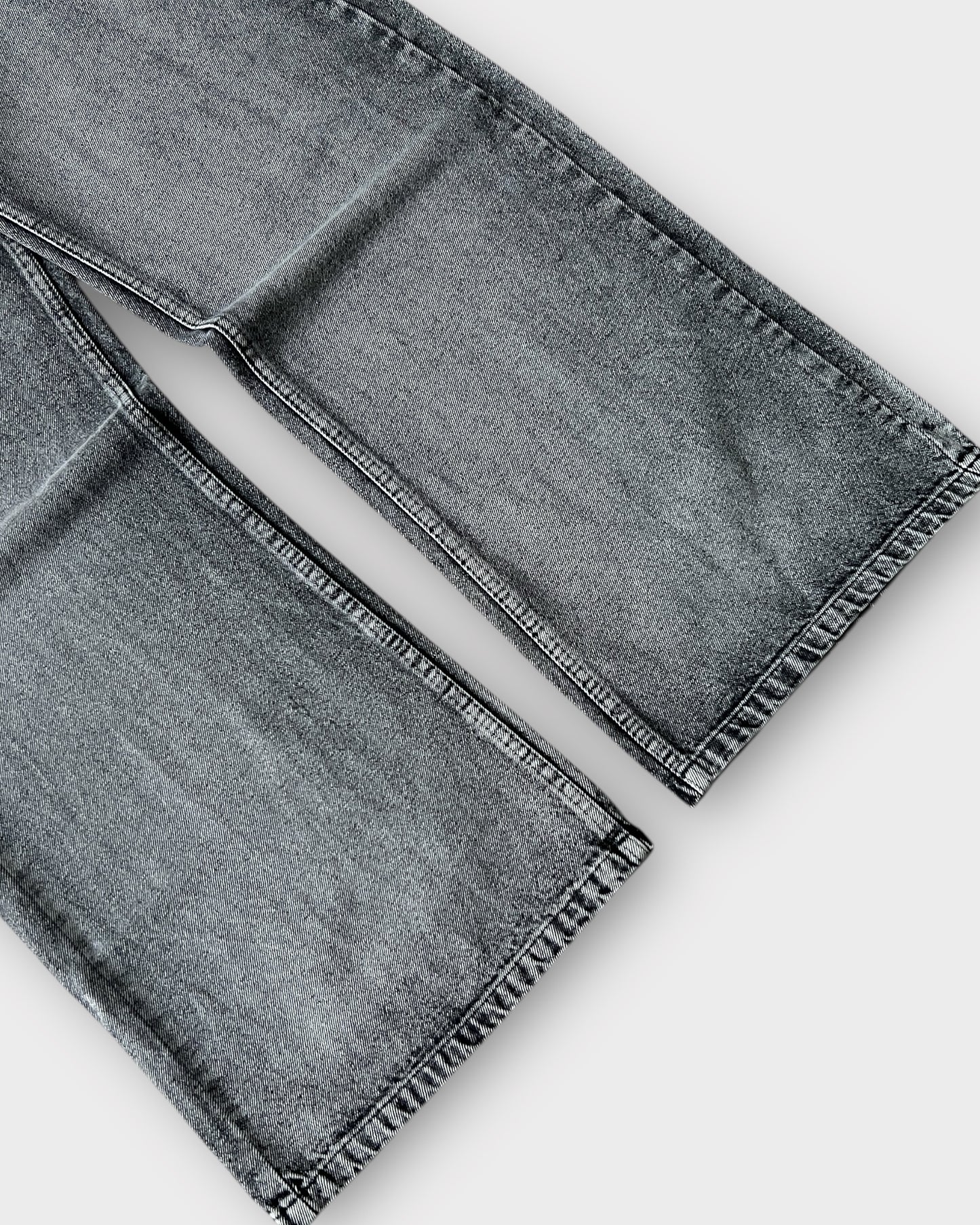 Charcoal Grey Vintage Wash Baggy Wide Leg Jeans