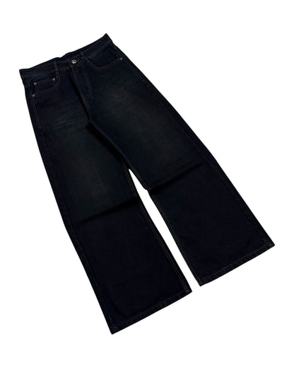 Dark Black Baggy Wide Fit Jeans