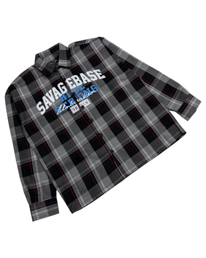 Black Savage Base Boxy Check Shirt