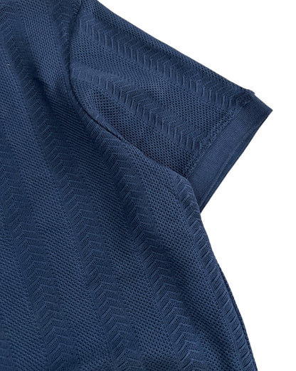 Knitted Cotton T-shirt - Blue