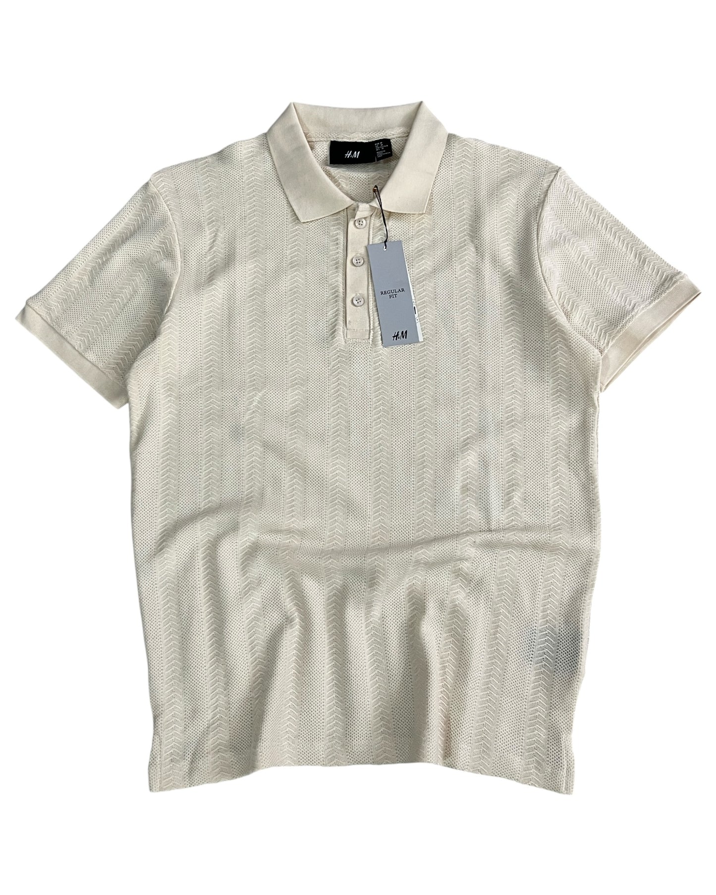 Knitted Cotton T-shirt - Cream White
