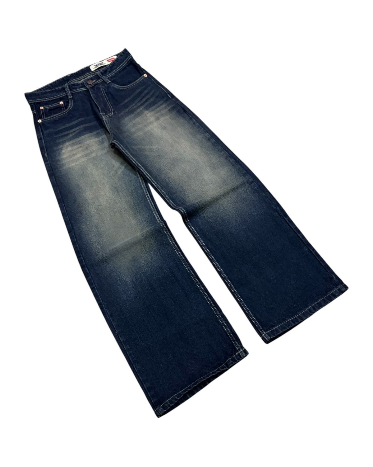 Dark Vintage Blue Baggy Wide Fit Jeans